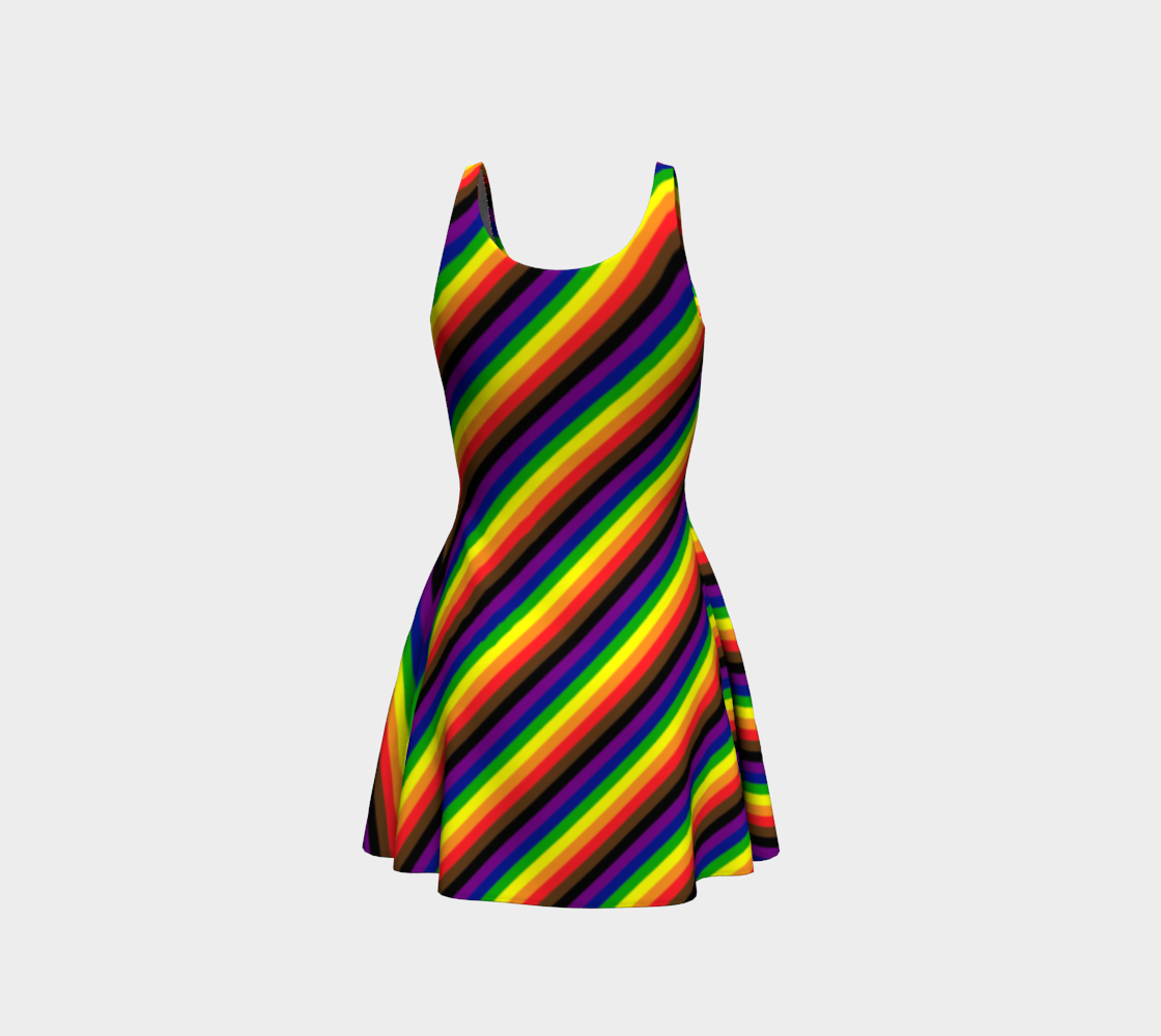 Philly Rainbow Striped Flare Dress