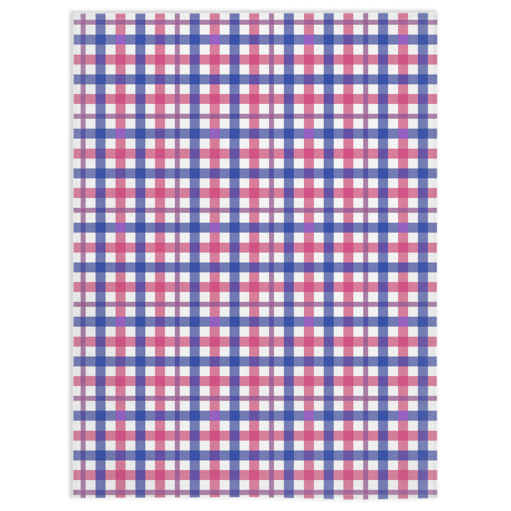 Bisexual Gingham Plaid Pride Minky Blankets