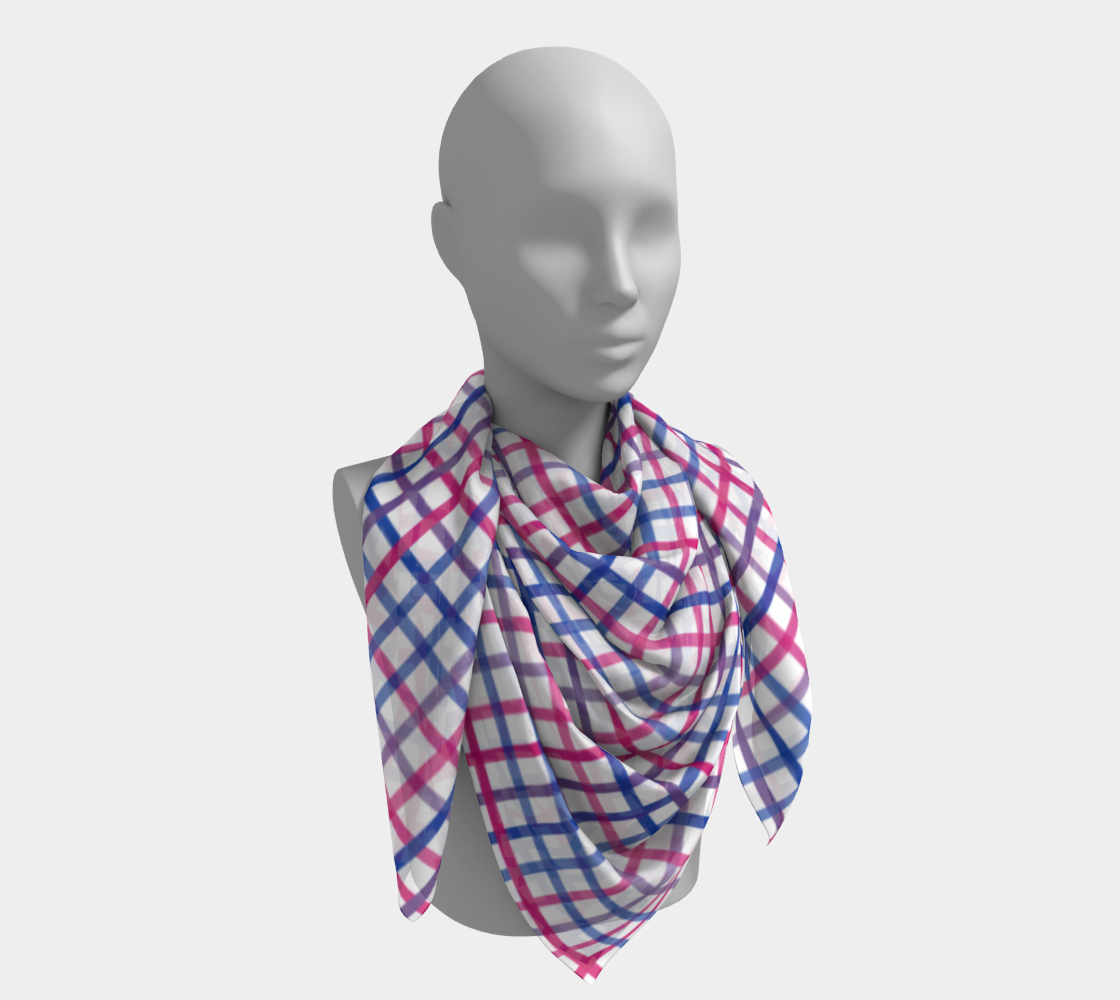 Foulard carré à carreaux Tattersol bisexuel