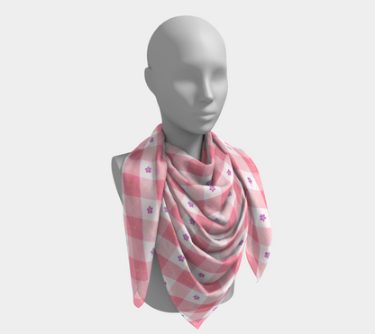 Sapphic Floral Argyle  Square Scarf