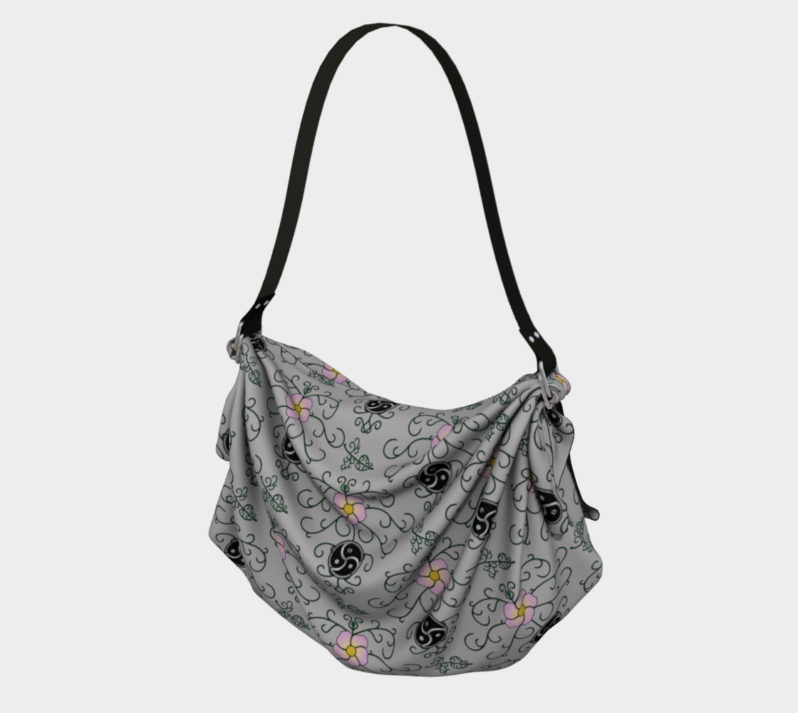 Wild Rose and Vine BDSM (Grey) Origami Tote