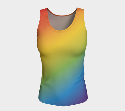 Muted Rainbow Gradient Fitted Tank
