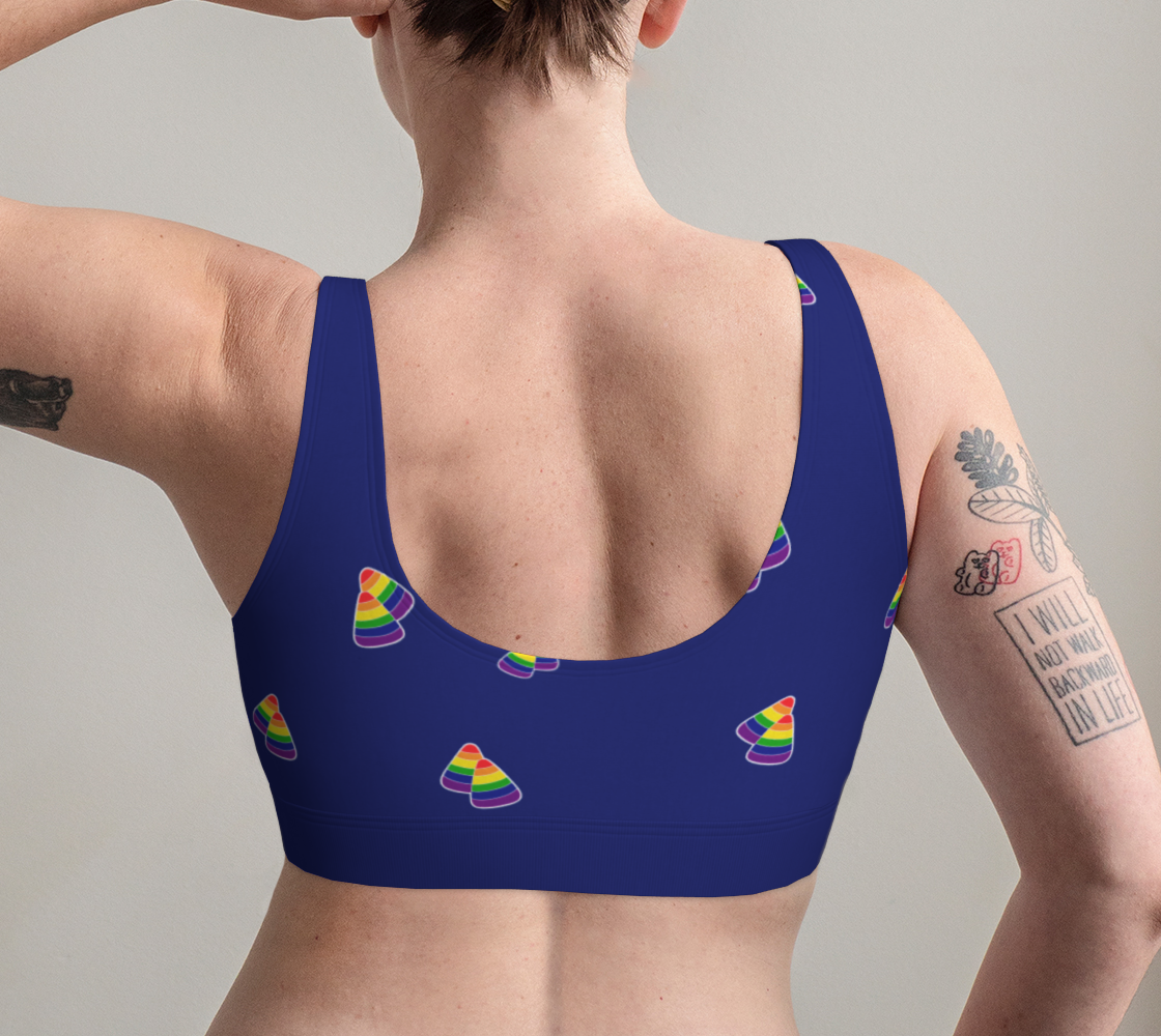 Rainbow and Blue Candy Corn Scoop Bralette