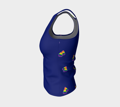 Rainbow and Blue Candy Corn Fitted Tank