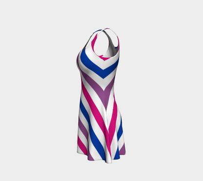 Bisexual Barber Striped Flare Dress