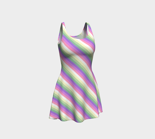 Genderfae Striped Flare Dress