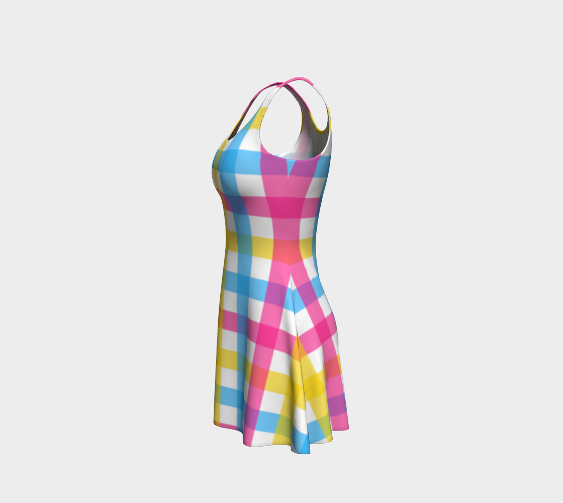 Vestido acampanado extragrande de cuadros pansexual