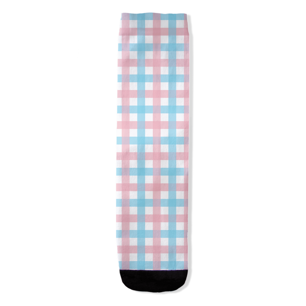 Transgender Gingham Plaid All-Over Print Socks