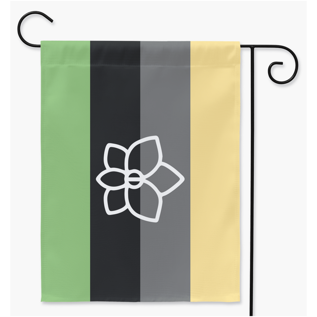 Orchidromantic Pride Yard and Garden Flags  | Single Or Double-Sided | 2 Sizes | Aromantic and Asexual Spectrum