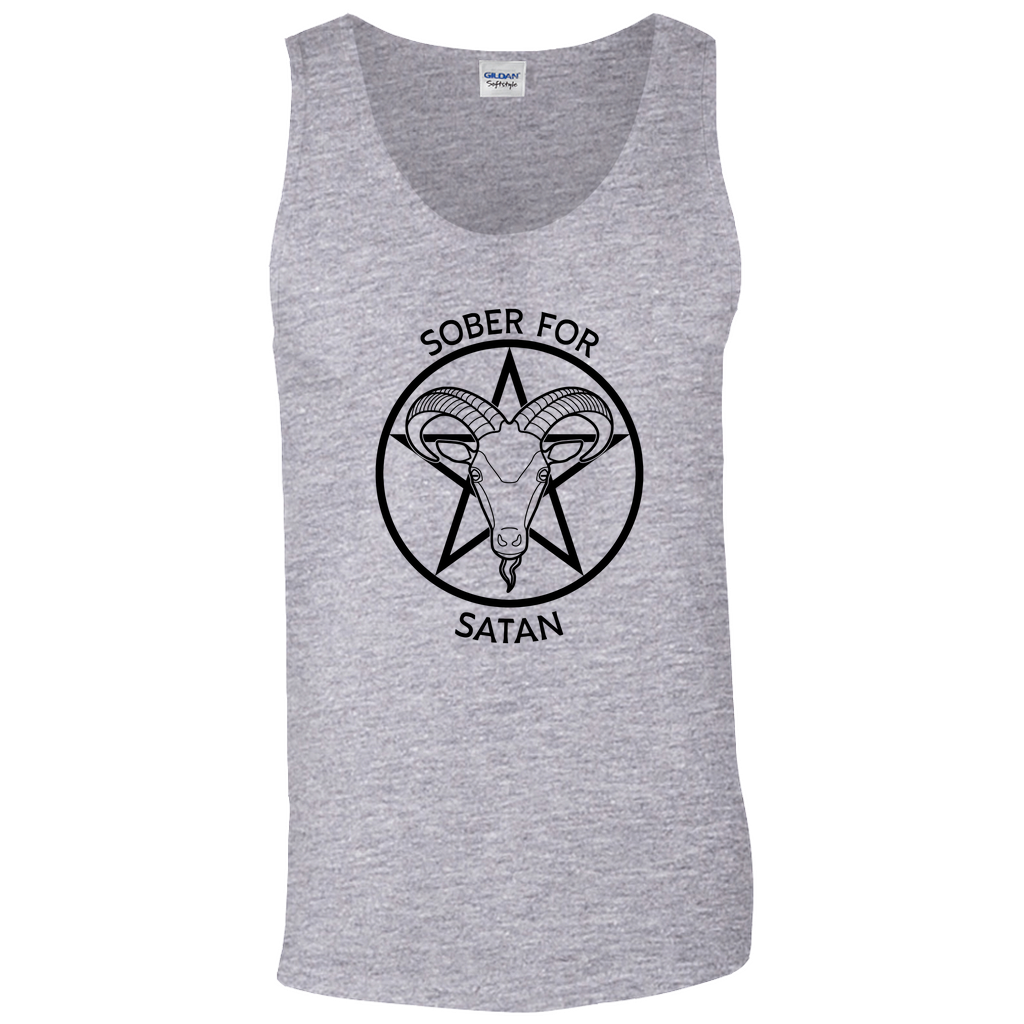 Sober for Satan Relaxed Fit Tank Top | Choose Your Colourway | Gildan