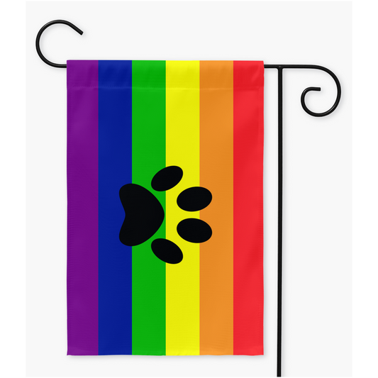 Furry - V3 - Banderas de jardín y jardín Rainbow Pride | Una o dos caras | 2 tamaños