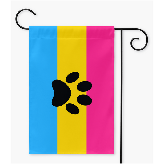 Furry - V3 - Banderas de jardín y patio del Orgullo Pansexual | Una o dos caras | 2 tamaños
