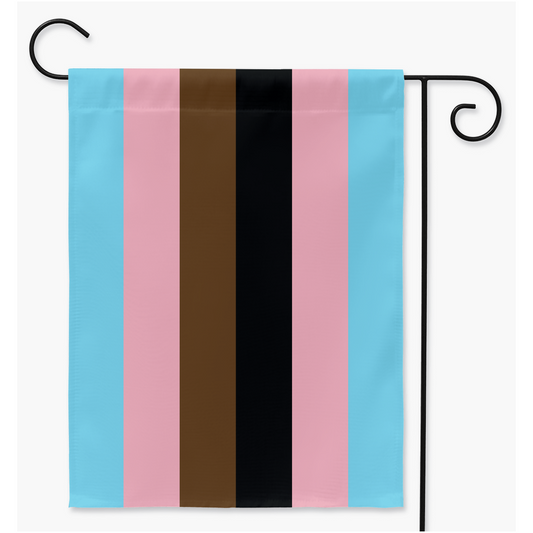 Transgender POC - V2 Pride Yard and Garden Flags | Single Or Double-Sided | 2 Sizes | Gender Identity and Expression