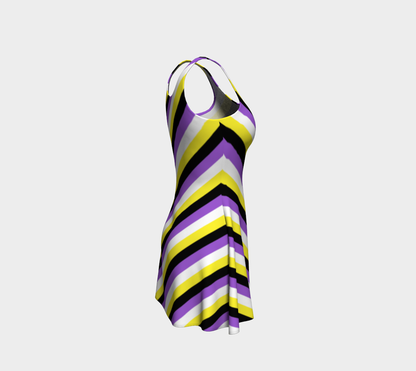 Nonbinary Striped Flare Dress