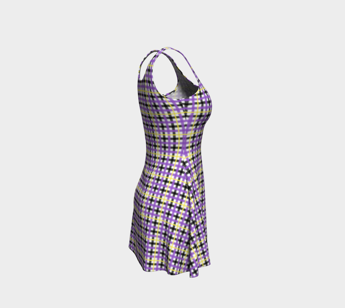 Nonbinary Gingham Flare Dress
