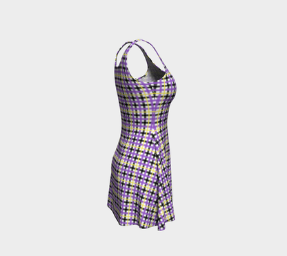 Nonbinary Gingham Flare Dress