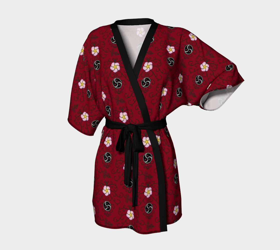 Wild Rose and Vine BDSM (Red) Kimono Robe