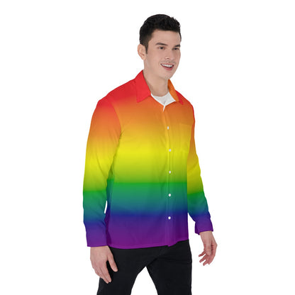 Pride Gradient 4-Way Stretch Long Sleeve Shirt with Collar | Relaxed Fit | Choose Your Colourway