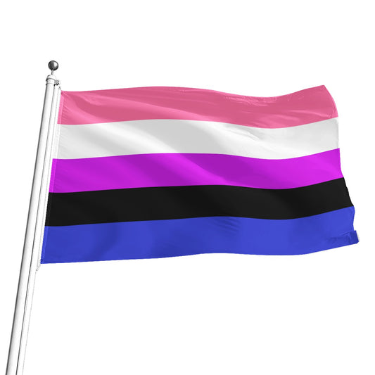 Bandera con estampado integral de género fluido | 5 tamaños