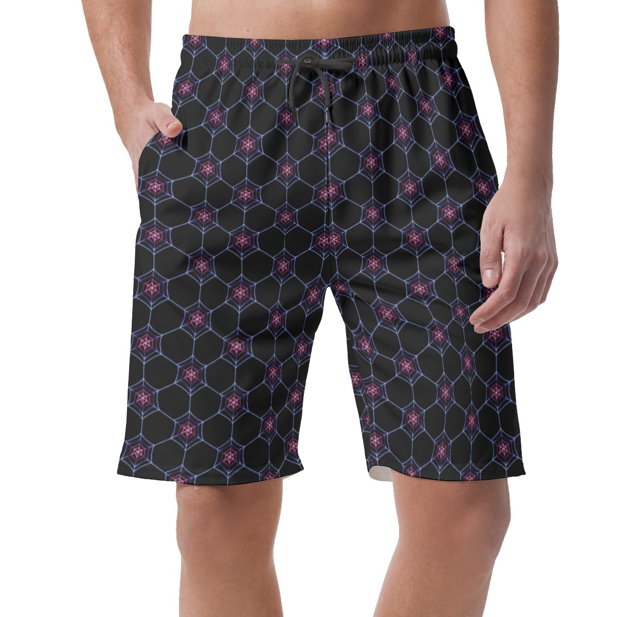 Geometric Spider Pattern Relaxed Fit Casual Shorts | 4-Way Stretch | Choose Your Colourway