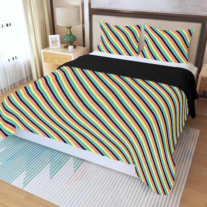 Pride Striped Three Piece Duvet Cover Set | Choose Your Colourway
