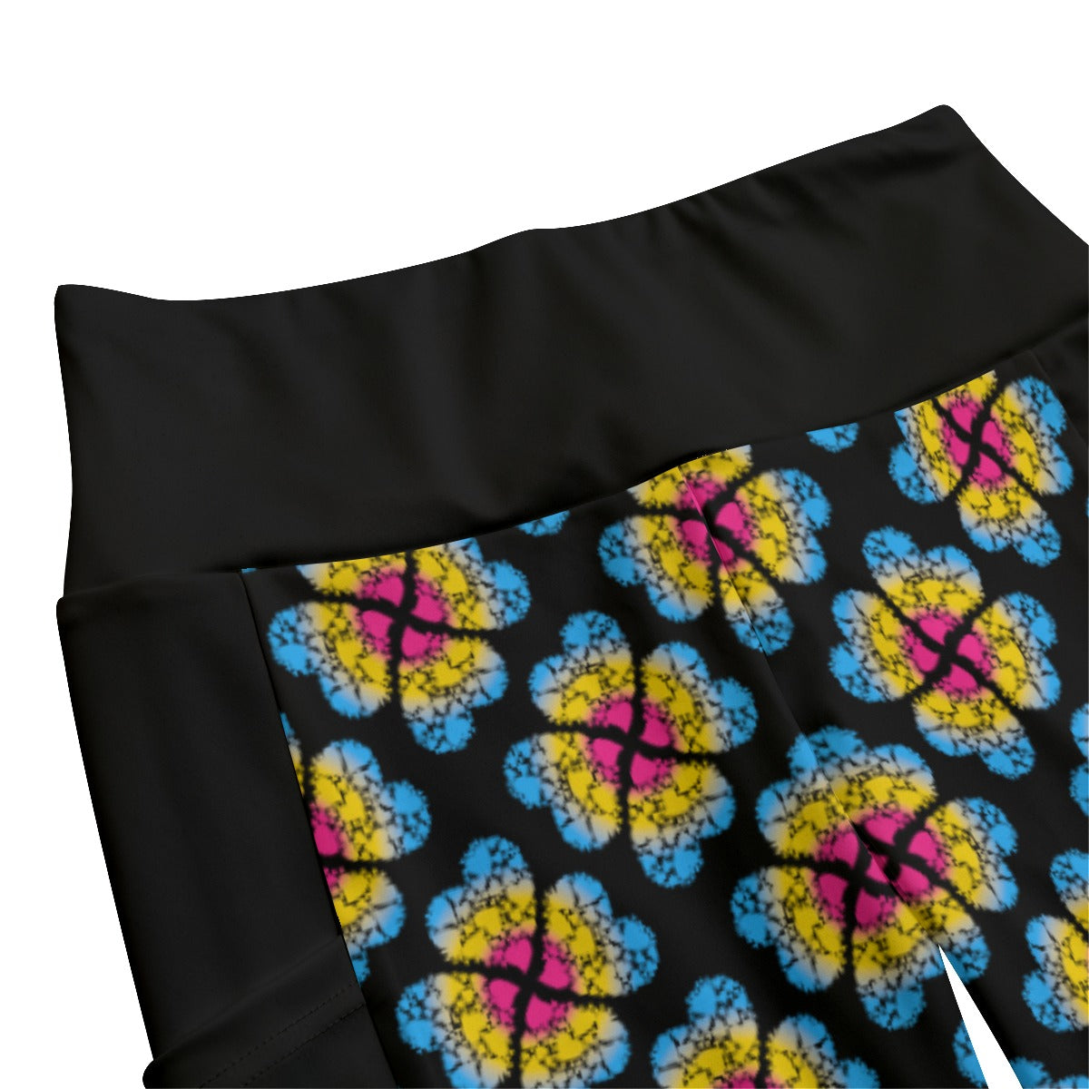 Heart Flowers Patterned High Waist Leggings With Side Pockets | Choose Your Colourway
