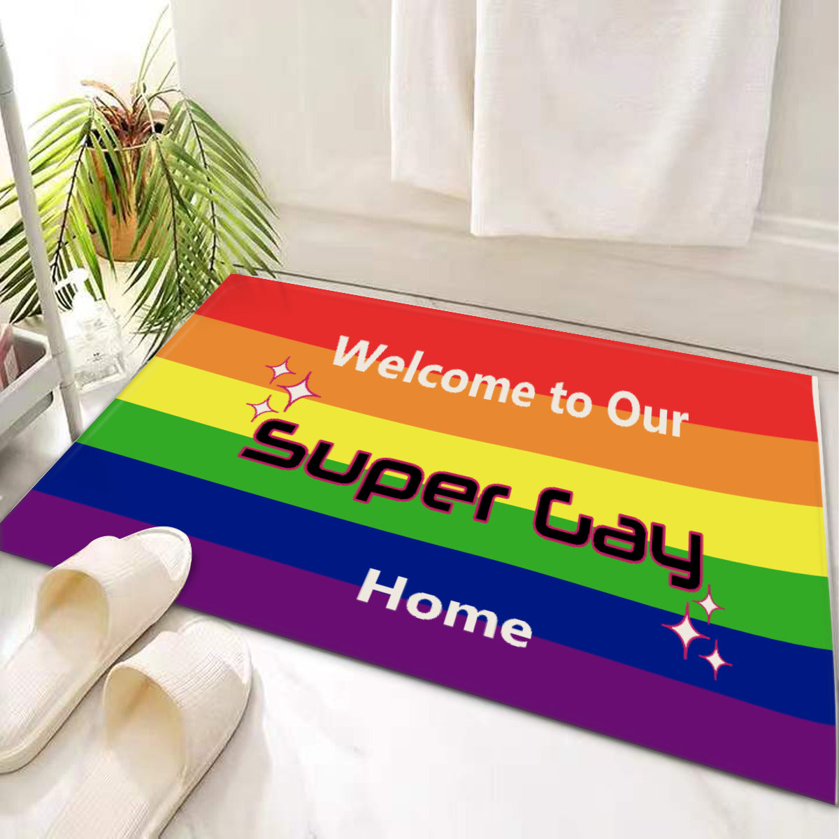 Our Super Gay Home - Door Mat | Rubber Door Mat