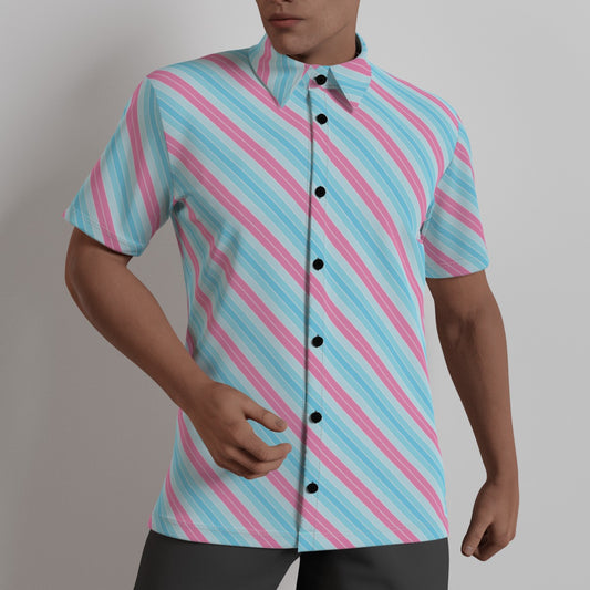 Pride Striped 4-Way Stretch Shirt with Collar | Relaxed Fit | Choose Your Colourway