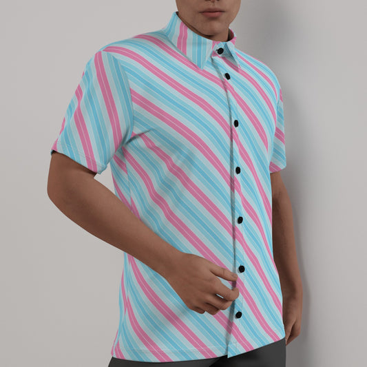Pride Striped 4-Way Stretch Shirt with Collar | Relaxed Fit | Choose Your Colourway