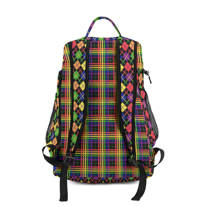 Rainbow and Black Solid Argyle Multifunctional Backpack