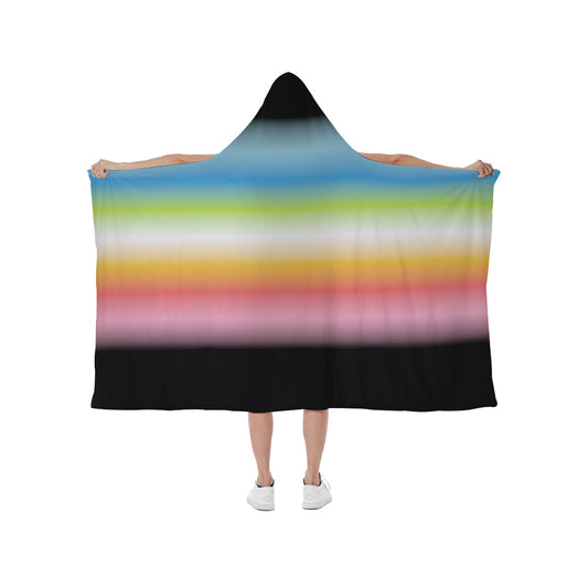 Gradient Hooded blanket With Soft Fleece Lining | Single-Sided Print | Choose Your Colourway