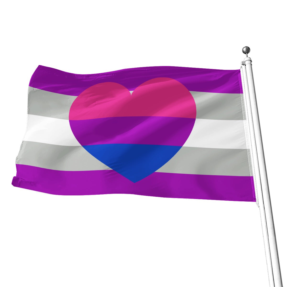 Bandera con estampado integral Greysexual Biromantic | 5 tamaños