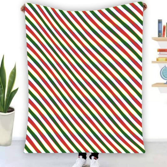 Pride Striped Flannel Blanket | Single-Sided | Choose Your Colourway