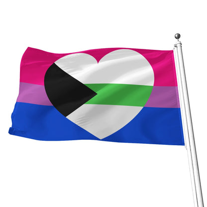 Bisexual Demiromantic All-Over Print Flag | 5 Sizes