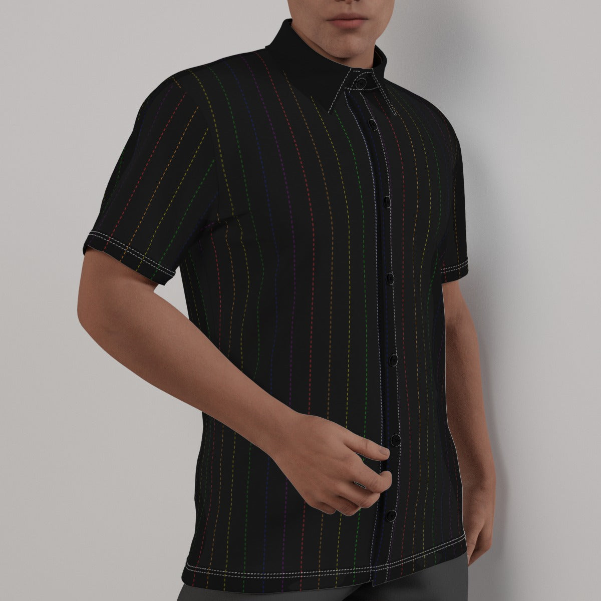 Pride Pinstripe 4-Way Stretch Short Sleeve Shirt with Collar | Relaxed Fit | Choose Your Colourway