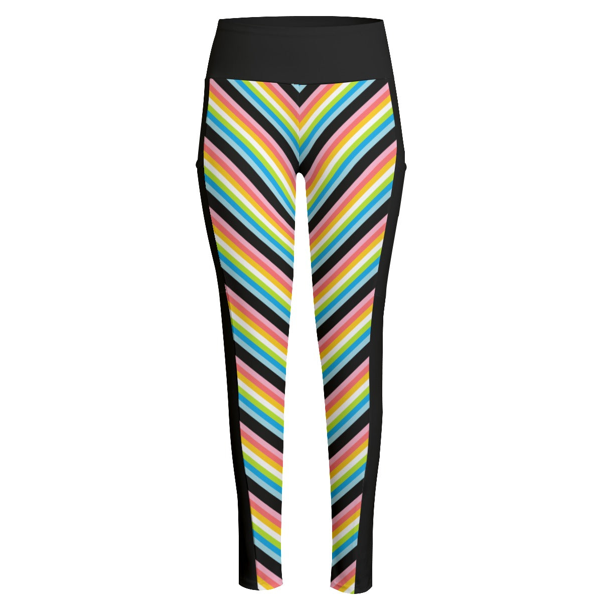 Pride Striped High Waist Leggings With Side Pockets | Choose Your Colourway