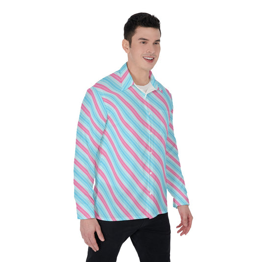 Pride Striped 4-Way Stretch Long Sleeve Shirt with Collar | Relaxed Fit | Choose Your Colourway