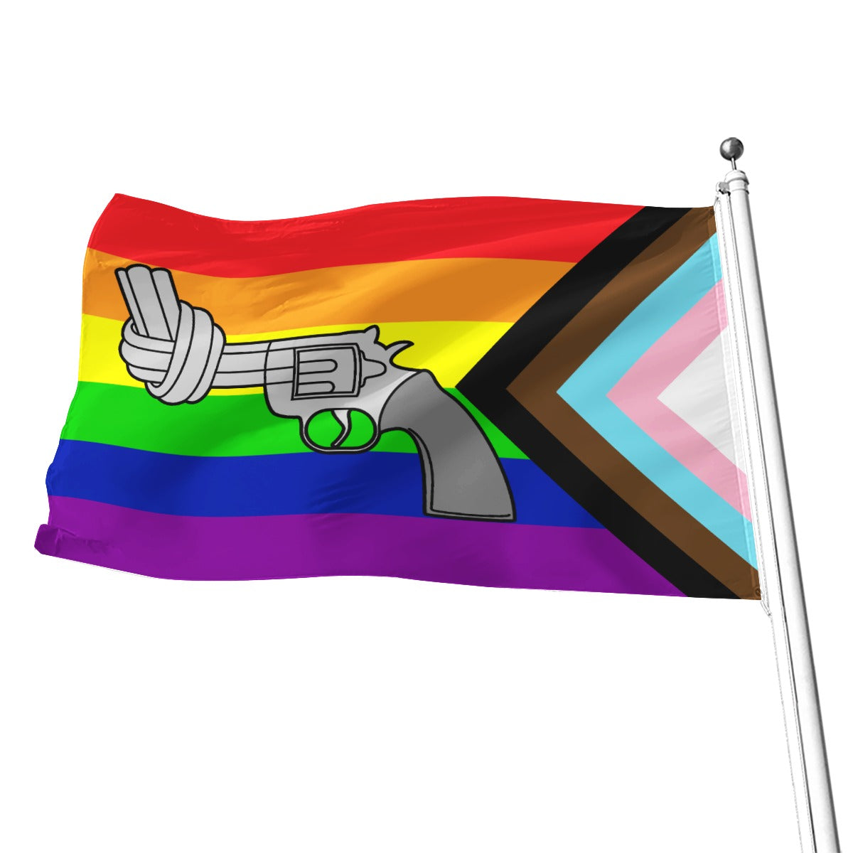 Antiviolence - Rainbow Progress All-Over Print Flag | 5 Sizes