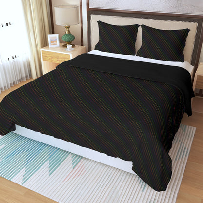 Pride Pinstriped Three Piece Duvet Cover Set | Choose Your Colourway and Background Colour