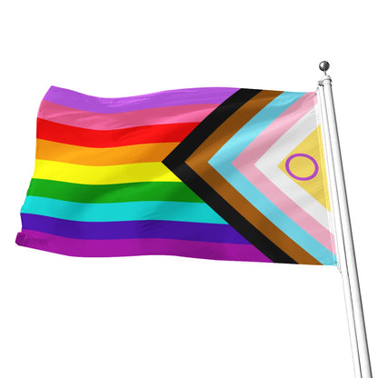 Intersex Inclusive Gilbert Baker Rainbow All-Over Print Flag | 5 Sizes