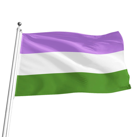 Bandera con estampado integral Genderqueer | 5 tamaños