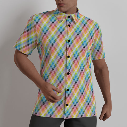 Pride Plaid or Argyle 4-Way Stretch Shirt with Collar | Relaxed Fit | Choose Your Pattern and Colourway