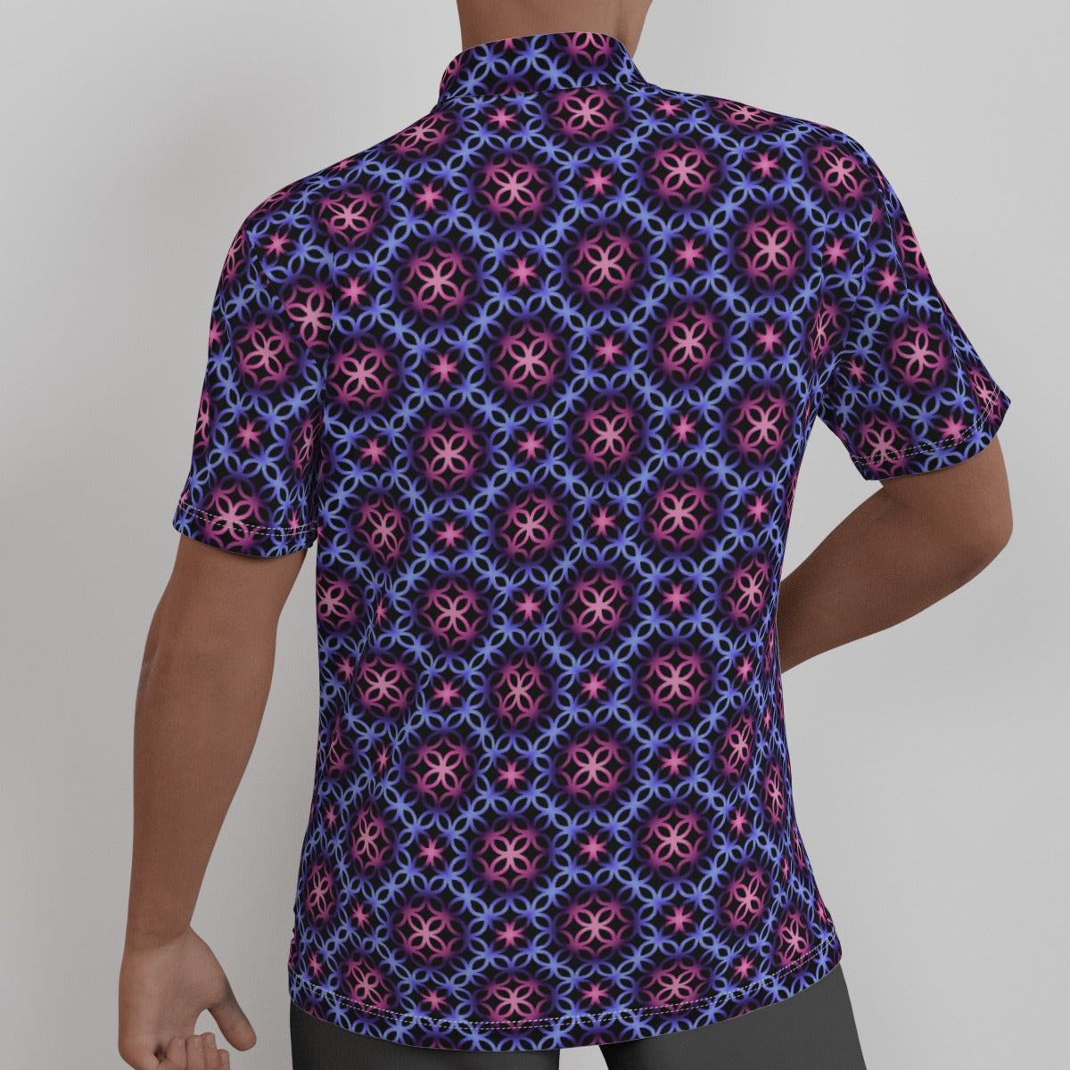 Circle Trellis Patterned 4-Way Stretch Shirt with Collar | Relaxed Fit | Choose Your Colourway