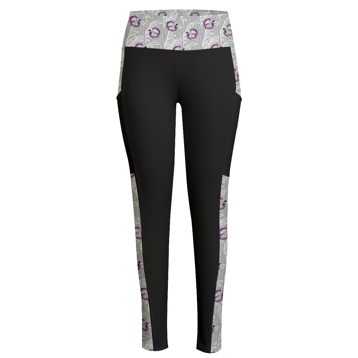 High Waist Leggings with Betta and Seaweed Pattern Accent and Side Pockets | Choose Your Colourway