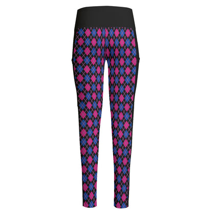 Leggings taille haute Pride Plaid ou Argyle avec poches latérales | Choisissez votre coloris