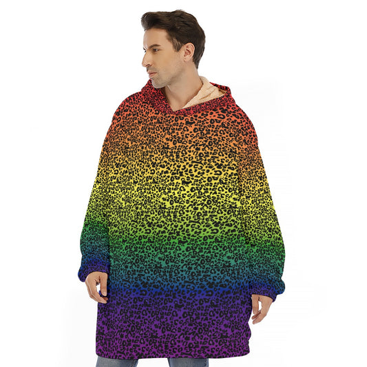 Fun Patterned Unisex Sherpa Fleece Hoodie Blanket | Choose Your Pattern and Colourway