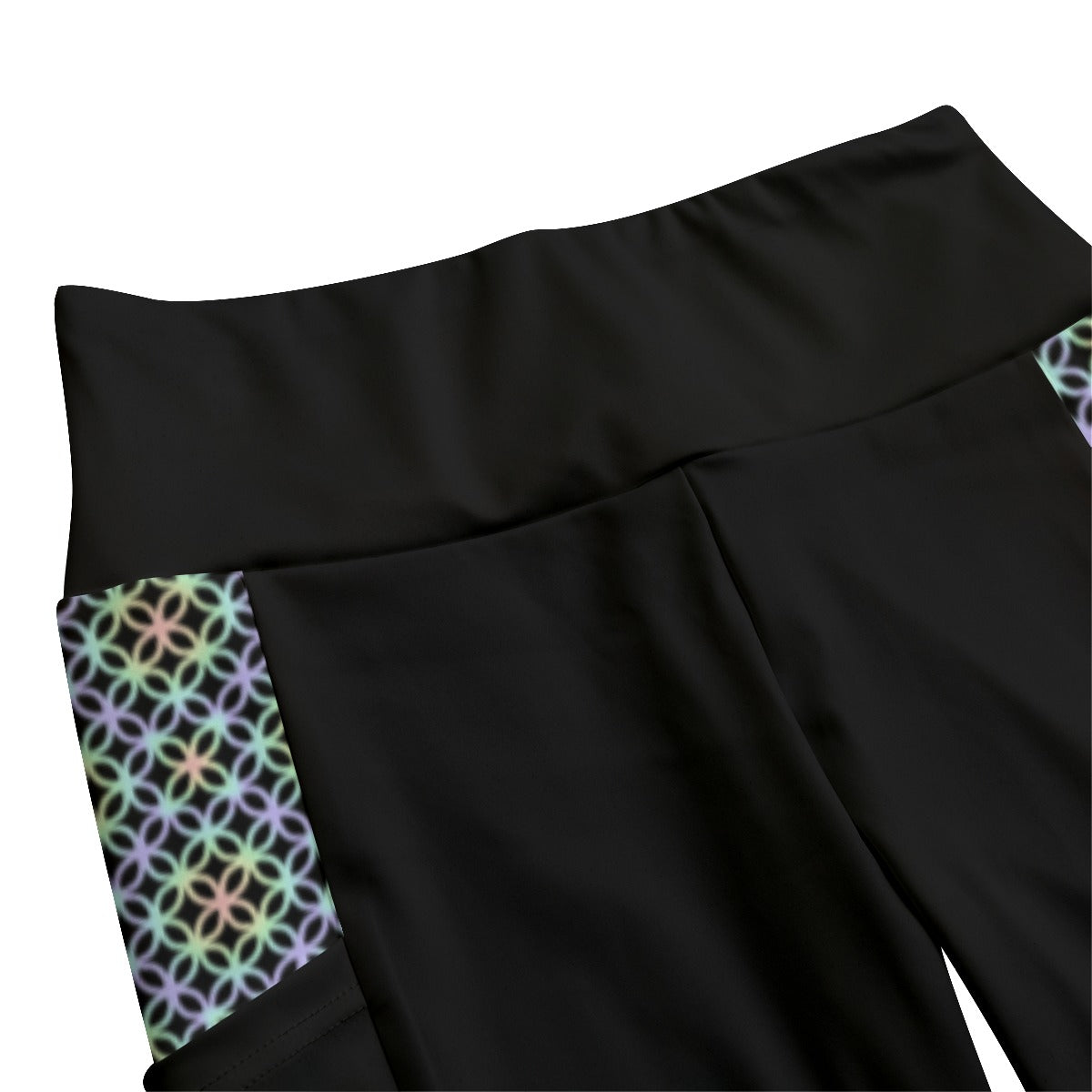 High Waist Leggings with Circle Trellis Pattern Accent and Side Pockets | Choose Your Colourway