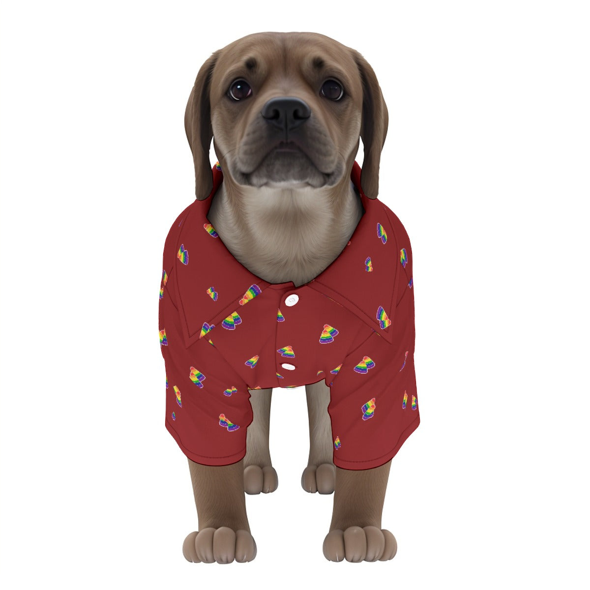 Camisa hawaiana estampada para mascotas | Elija su patrón y color de acento