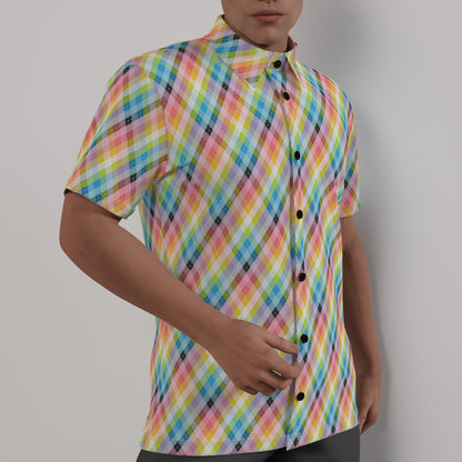 Pride Plaid or Argyle 4-Way Stretch Shirt with Collar | Relaxed Fit | Choose Your Pattern and Colourway