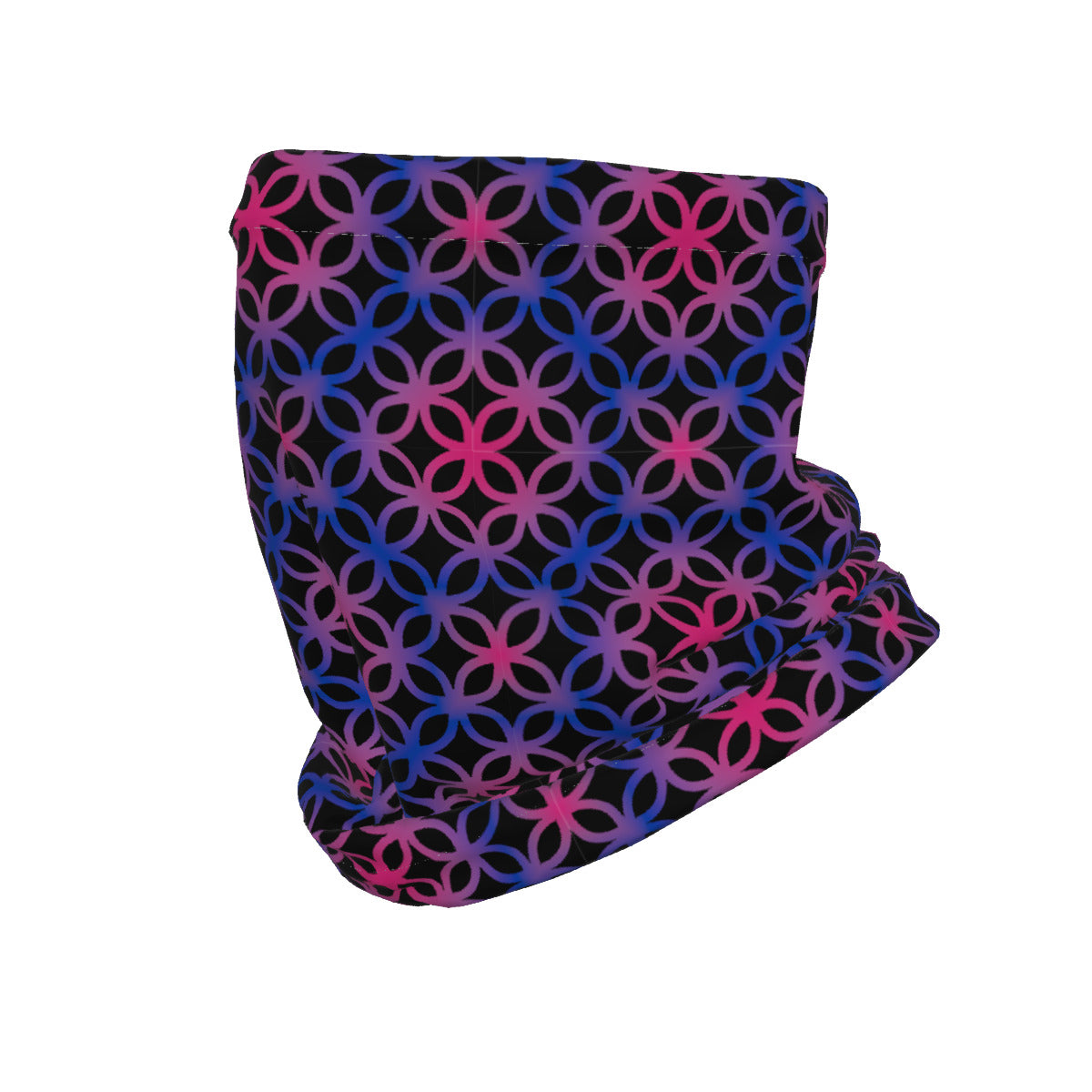 Circle Trellis All-Over Print Knitted Fleece Neck Cover